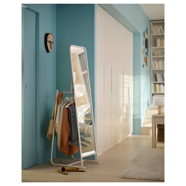 KNAPPER standing mirror, white, 48x160 cm