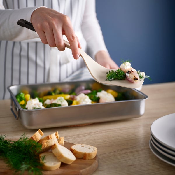 KNORRHANE spatula, light beige/anthracite, 32 cm