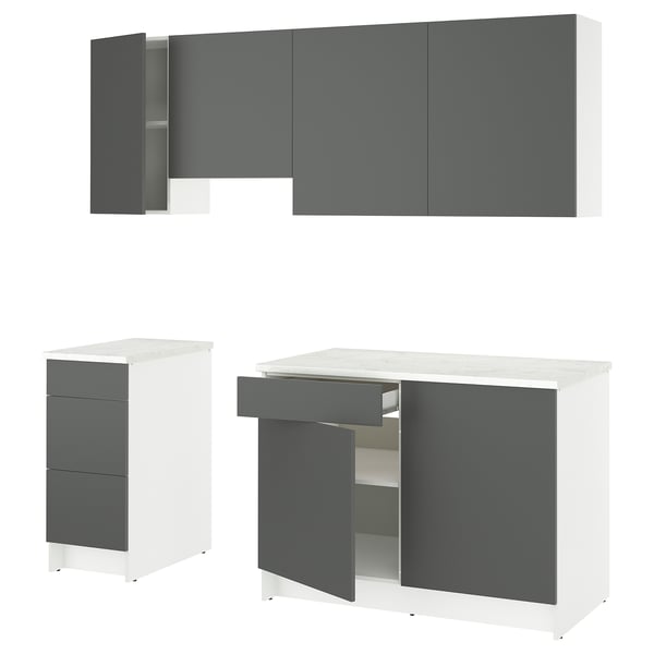KNOXHULT kitchen, dark grey, 220x61x220 cm