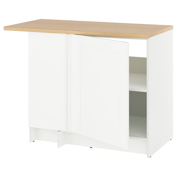 KNOXHULT corner base cabinet, white frame, 100x91 cm