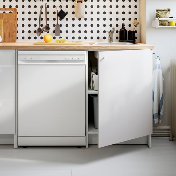 KNOXHULT base cabinet with door and niche, white, 120x61x91 cm
