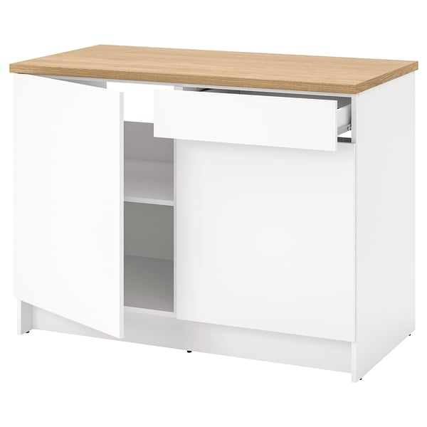 KNOXHULT base cabinet with doors and drawer, white, 120 cm