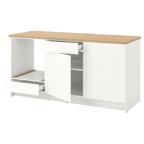 KNOXHULT base cabinet with doors and drawer, white, 180 cm
