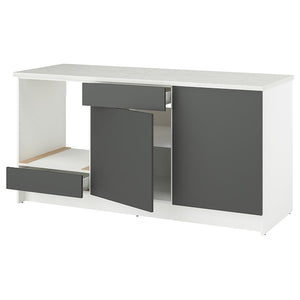 KNOXHULT base cabinet with doors and drawer, dark grey, 180 cm