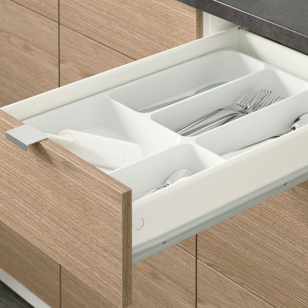 KNOXHULT base cabinet with drawers, wood effect/grey, 42.0x40.0 cm