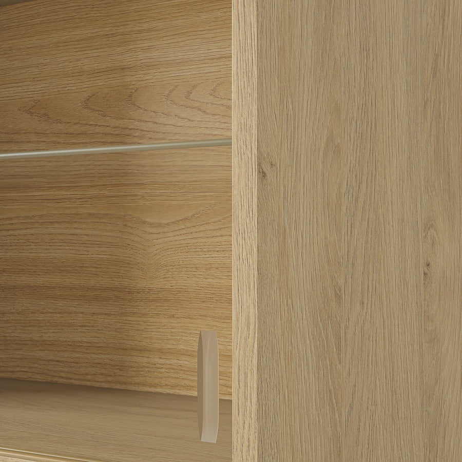 KNOXHULT wall cabinet with sliding doors, oak effect, 120x37.5x29 cm