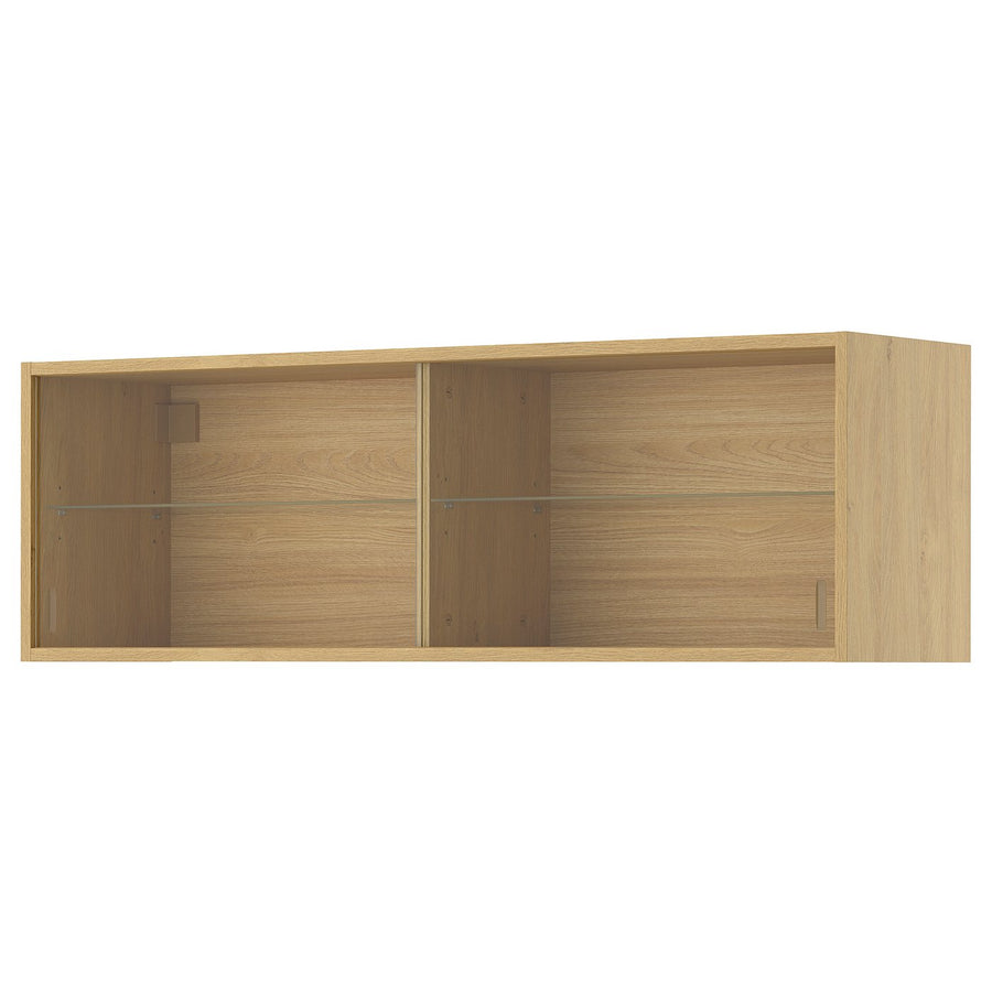 KNOXHULT wall cabinet with sliding doors, oak effect, 120x37.5x29 cm