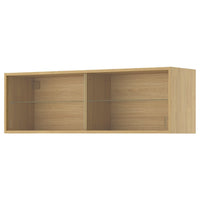 KNOXHULT wall cabinet with sliding doors, oak effect, 120x29x37.5 cm