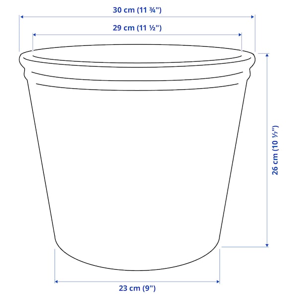 KÖRSBÄRSBJÖRK plant pot, light grey-beige, 24 cm