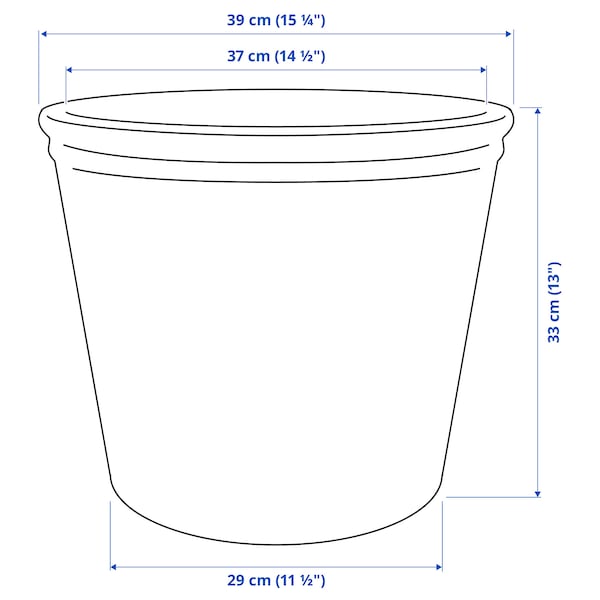 KÖRSBÄRSBJÖRK plant pot, light grey-beige, 32 cm