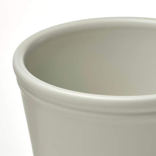 KÖRSBÄRSBJÖRK plant pot, light grey-beige, 9 cm