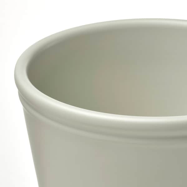 KÖRSBÄRSBJÖRK plant pot, light grey-beige, 12 cm