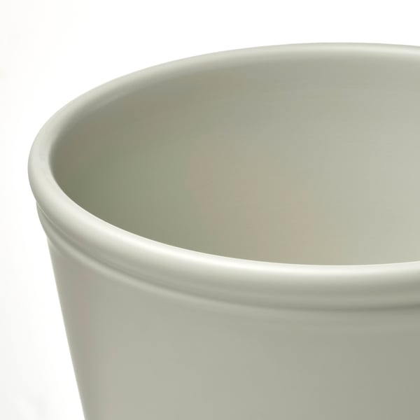 KÖRSBÄRSBJÖRK plant pot, light grey-beige, 15 cm