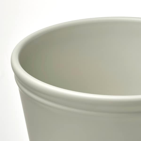 KÖRSBÄRSBJÖRK plant pot, light grey-beige, 19 cm