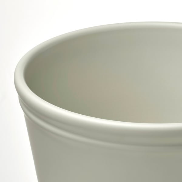 KÖRSBÄRSBJÖRK plant pot, light grey-beige, 19 cm