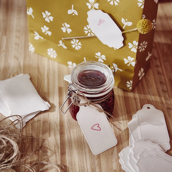 KÖSSEBÄR lables, set of 25, white