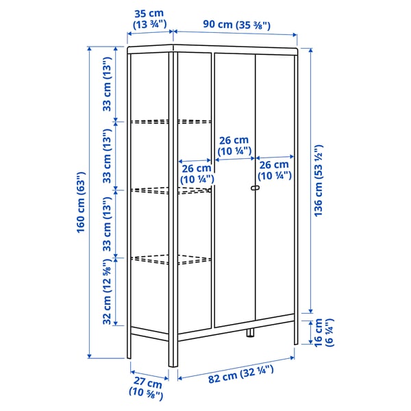 KOLBJÖRN cabinet in/outdoor, beige, 90x161x37 cm