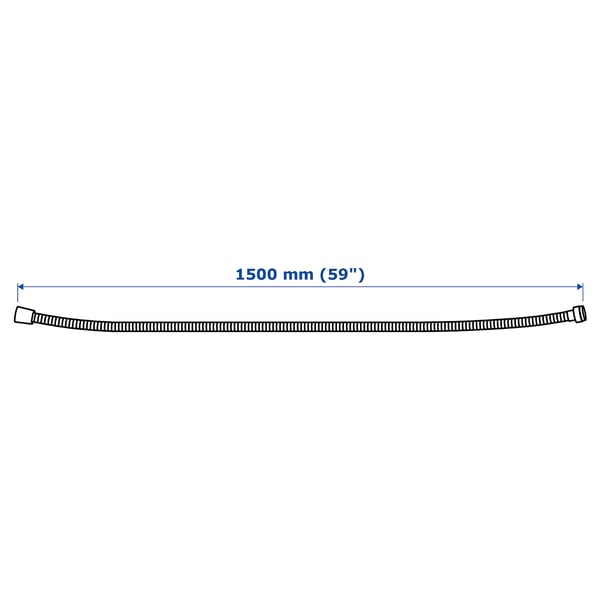 KOLSJÖN shower hose, chrome-plated, Length: 1500 mm