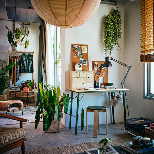 KOMPISHÄNG desk, green pine, 100x55 cm
