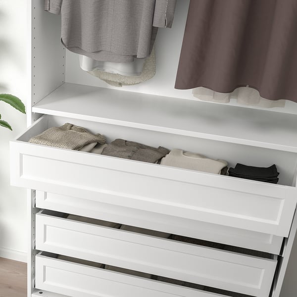 KOMPLEMENT drawer with framed front, white, 100x35 cm