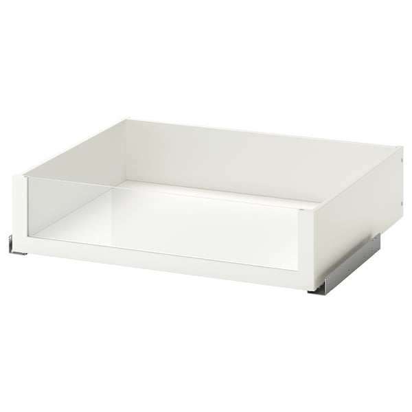 KOMPLEMENT drawer with glass front, white, 75x58 cm