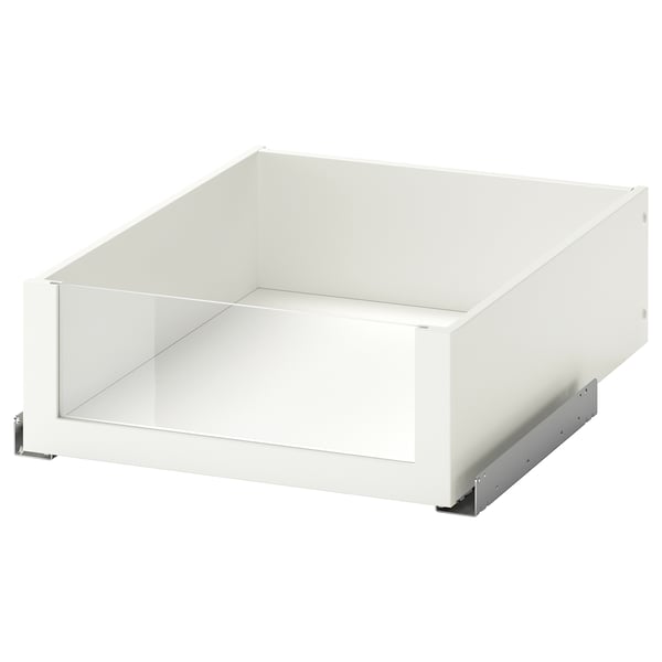 KOMPLEMENT drawer with glass front, white, 50x58 cm