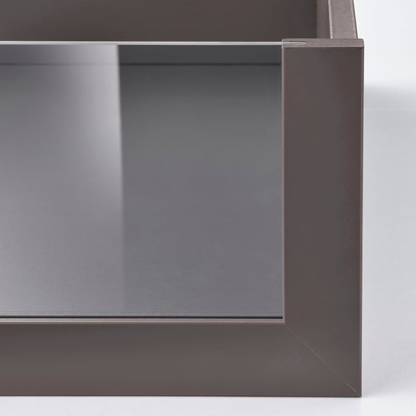 KOMPLEMENT drawer with glass front, dark grey, 50x58 cm