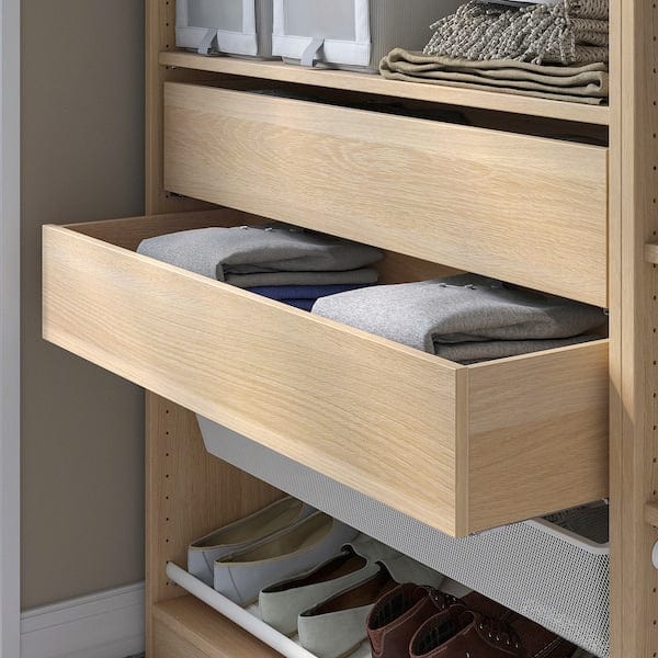 Ikea KOMPLEMENT - Drawer, white stained oak effect, 100x35 cm