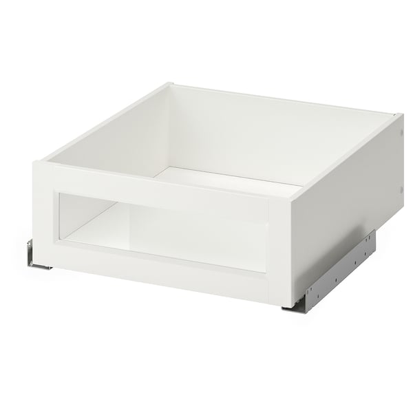 KOMPLEMENT drawer with framed glass front, white, 50x58 cm