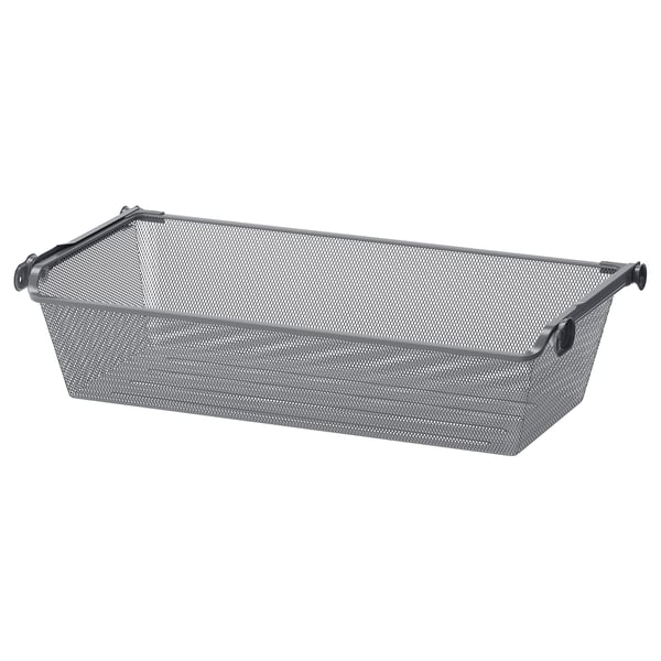 KOMPLEMENT mesh basket with pull-out rail, dark grey, 75x35 cm