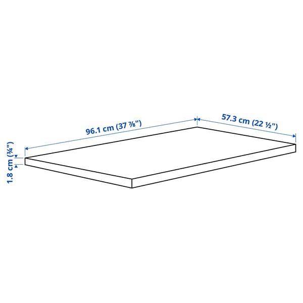 KOMPLEMENT shelf, white stained oak effect, 100x58 cm