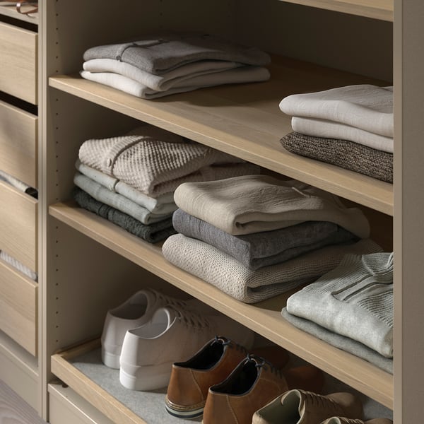 KOMPLEMENT shelf, white stained oak effect, 100x58 cm