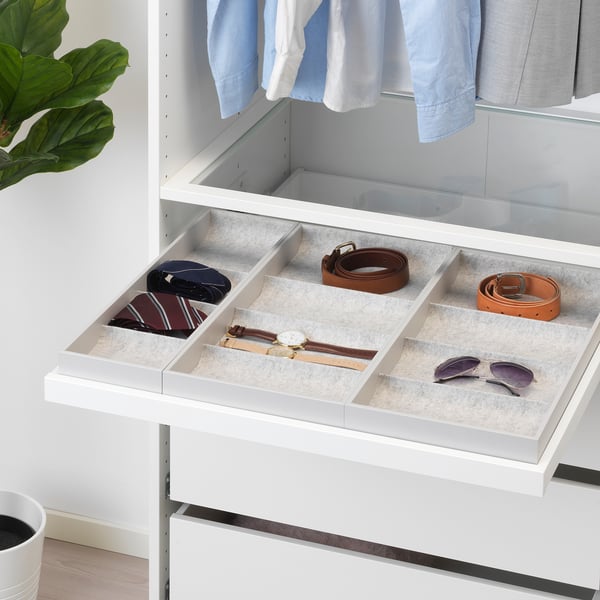 KOMPLEMENT pull-out tray with insert, white, 75x58 cm