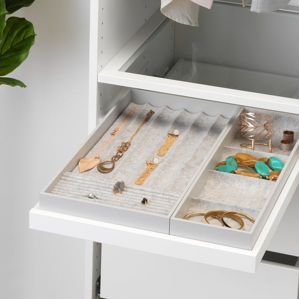 KOMPLEMENT pull-out tray with insert, white, 50x58 cm