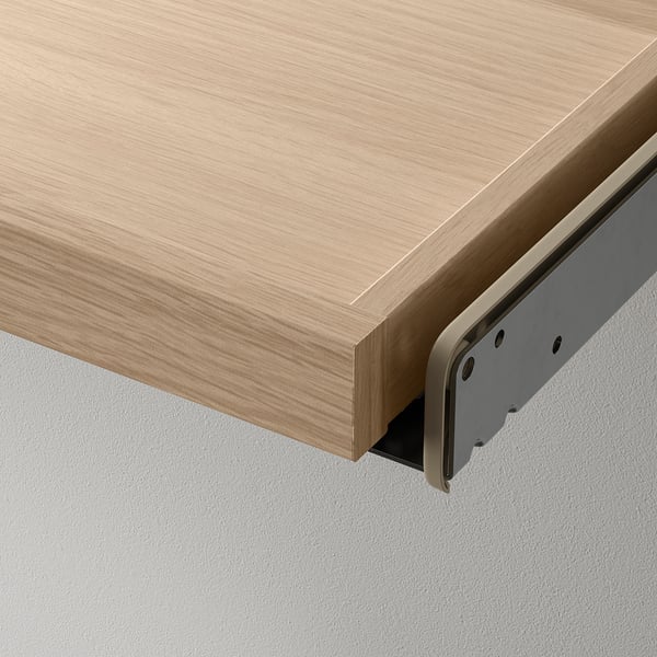KOMPLEMENT pull-out tray with divider, white stained oak effect/light grey, 50x58 cm