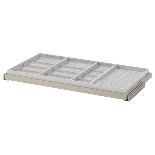 Ikea KOMPLEMENT - Pull-out tray with insert, grey-beige/light grey, 100x58 cm