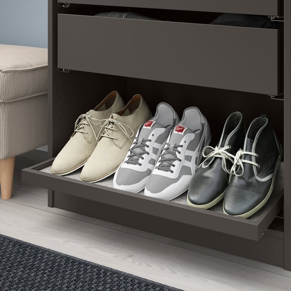 KOMPLEMENT pull-out tray with shoe insert, dark grey/light grey, 75x35 cm