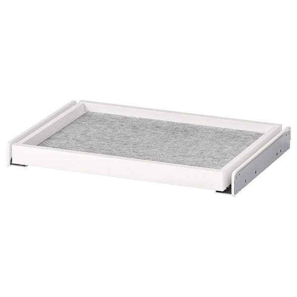 KOMPLEMENT pull-out tray with drawer mat, white/light grey, 50x35 cm