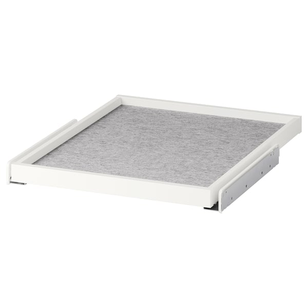 KOMPLEMENT pull-out tray with drawer mat, white/light grey, 50x58 cm