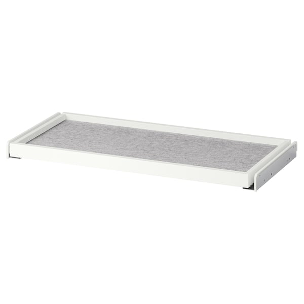 KOMPLEMENT pull-out tray with drawer mat, white/light grey, 75x35 cm