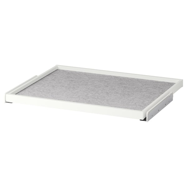 KOMPLEMENT pull-out tray with drawer mat, white/light grey, 75x58 cm