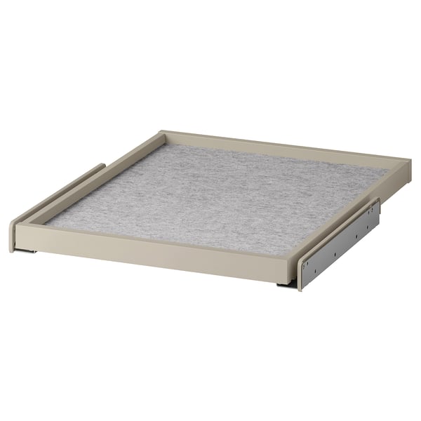KOMPLEMENT pull-out tray with drawer mat, grey-beige/light grey, 50x58 cm