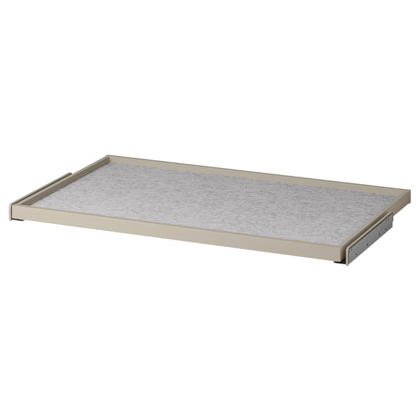 KOMPLEMENT pull-out tray with drawer mat, grey-beige/light grey, 100x58 cm