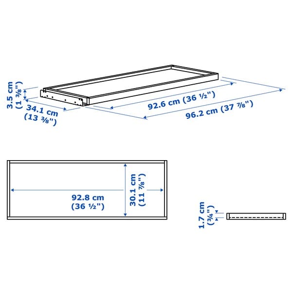Ikea KOMPLEMENT - Pull-out tray, white stained oak effect, 100x35 cm