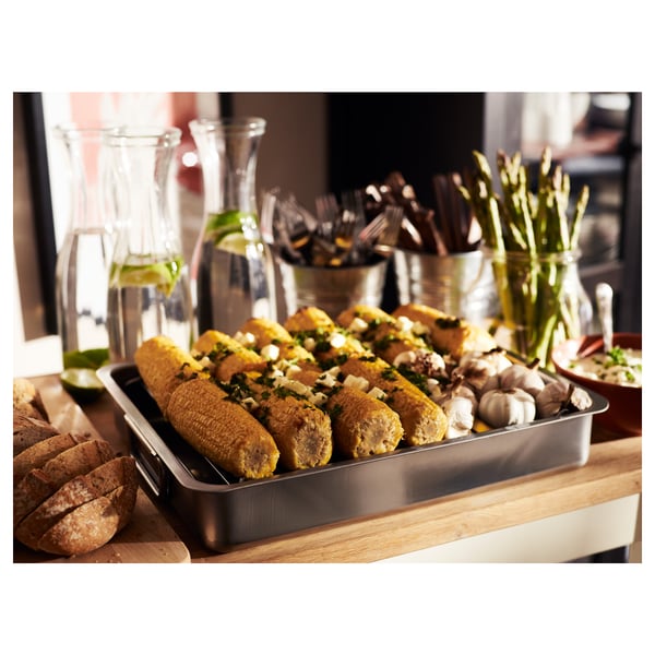 KONCIS roasting tin with grill rack, stainless steel, 40x32 cm