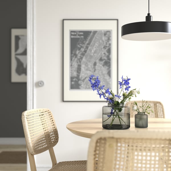 KONSTFULL vase, grey, 18 cm