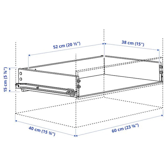 Ikea KONSTRUERA - Drawer without front, white, 15x40 cm