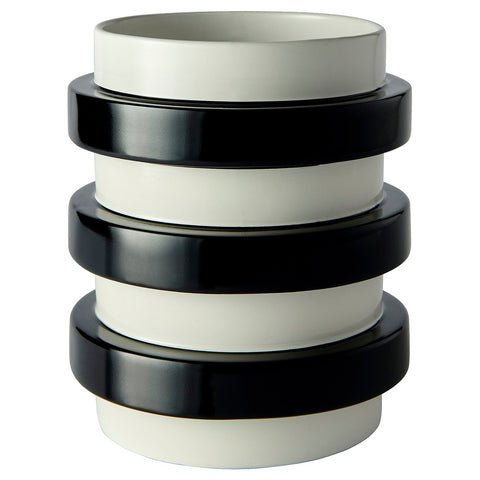 KONSTRUNDA vase, white/black, 22 cm