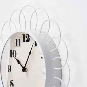 KOPPARDUVA wall clock, white/beige, 29 cm
