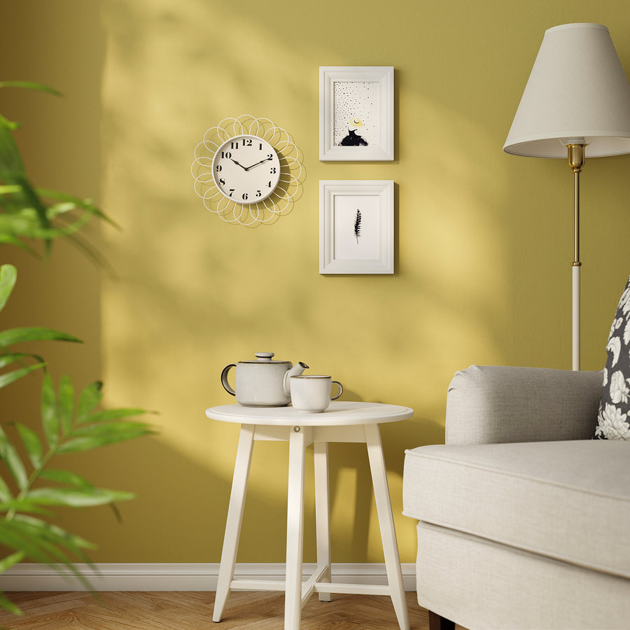 KOPPARDUVA wall clock, white/beige, 29 cm